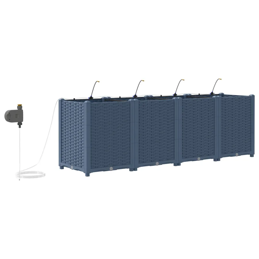 Cache-pot de jardin 4 pc Gris 160 x 40 x 52 cm PP - 6