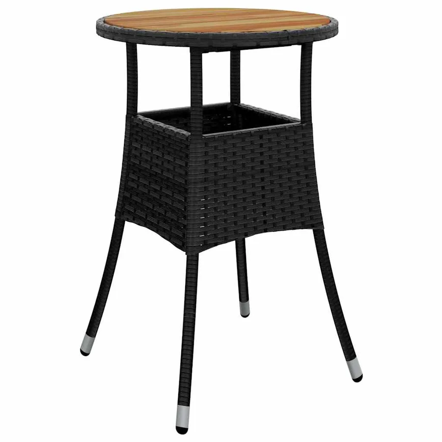 Ensemble de salle à manger pour jardin 5 pcs Noir polyrotin - 5