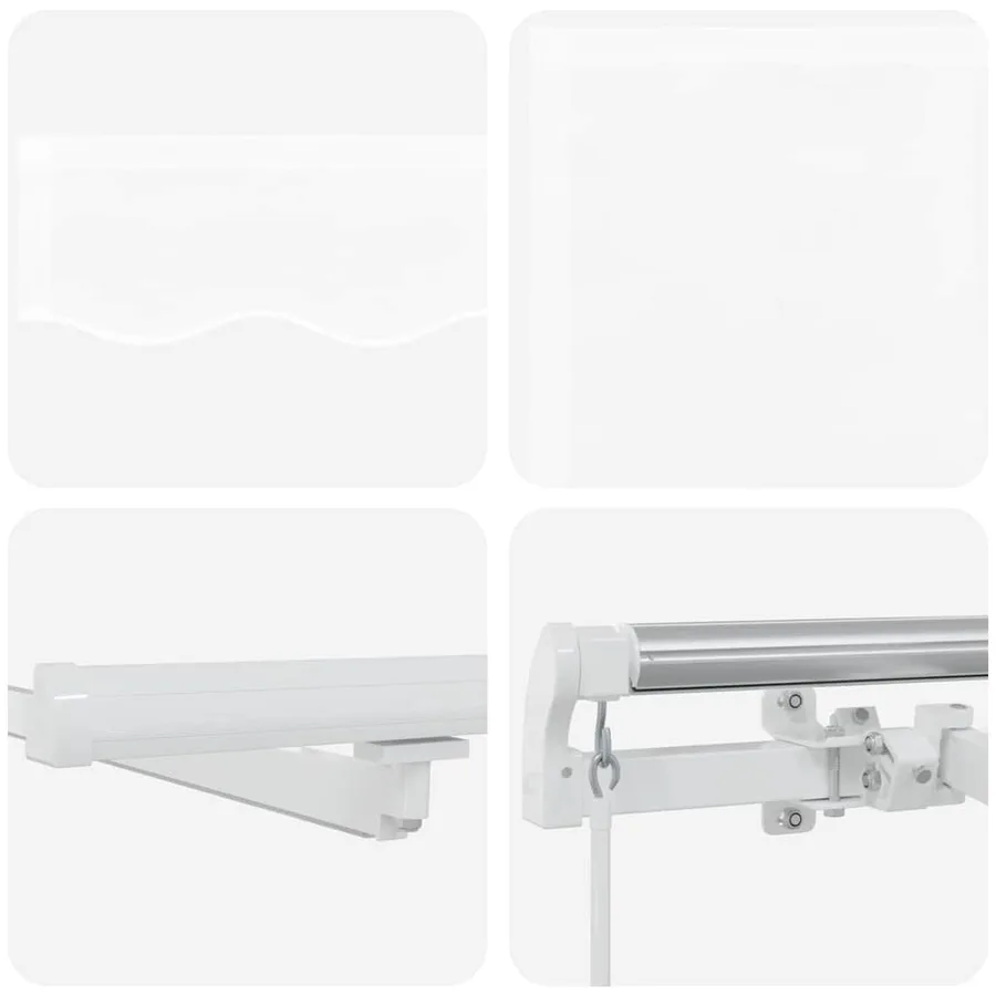 Auvent rétractable Blanc 400 × 300 cm Tissu et Aluminium - 10