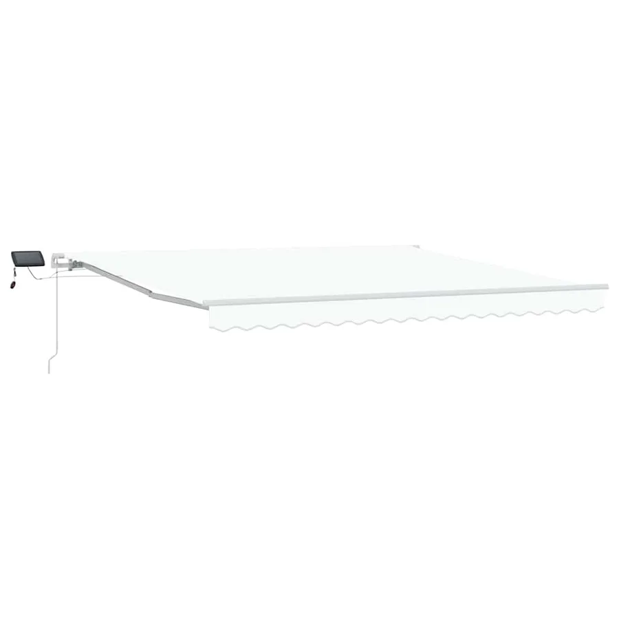 Auvent rétractable Blanc 400 × 300 cm Tissu et Aluminium - 2