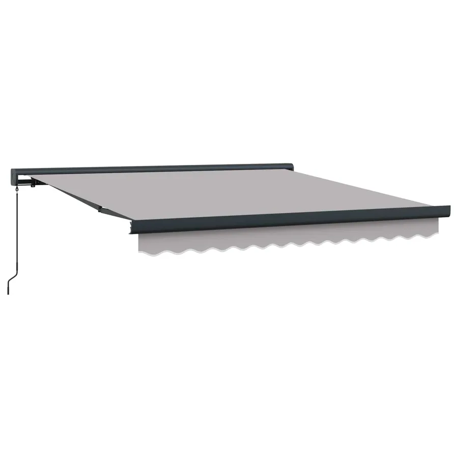 Auvent rétractable Gris clair 350 x 250 cm Toile et Aluminium - 2
