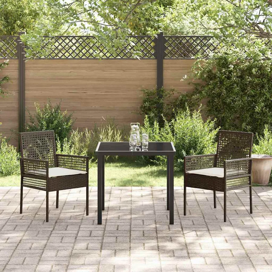 Chaise de jardin 2 pcs Marron 55 x 53 x 85 cm polyrotin - 3