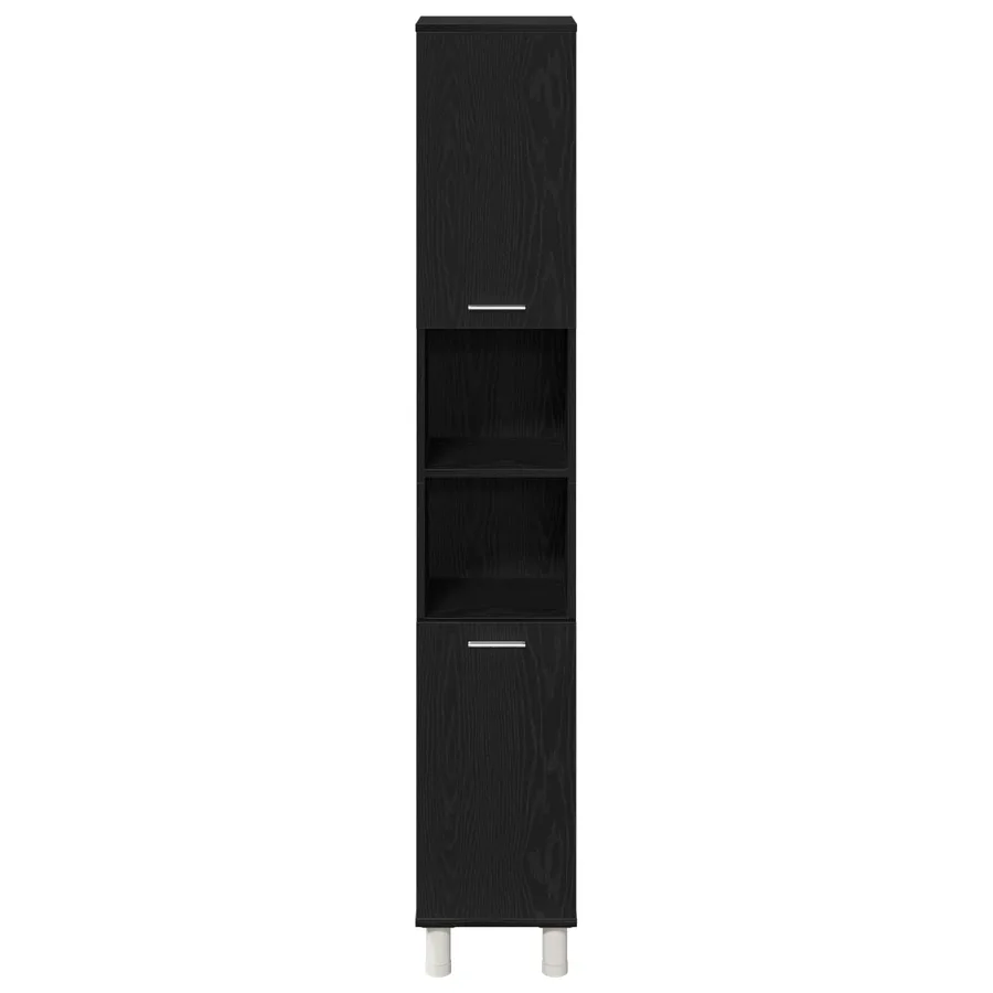Ensemble de mobilier de salle de bain avec étagère 4 pcs Noir - 12