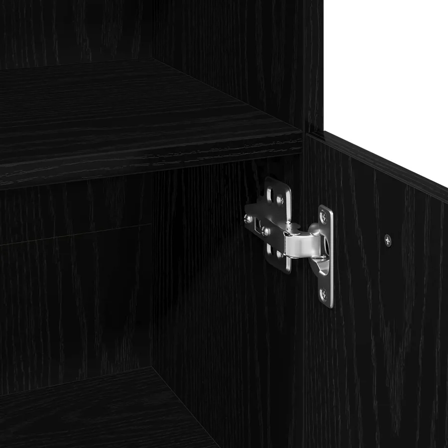 Ensemble de mobilier de salle de bain avec étagère 4 pcs Noir - 16