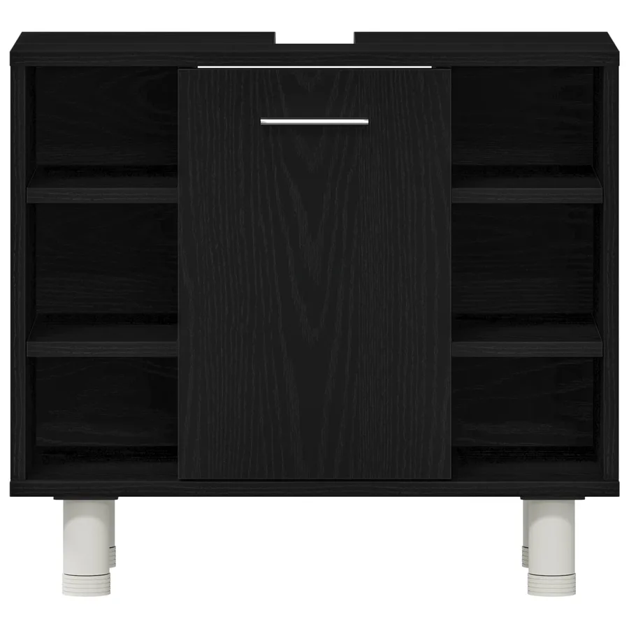 Ensemble de mobilier de salle de bain avec étagère 4 pcs Noir - 8