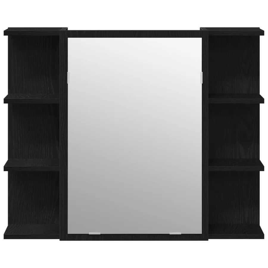 Ensemble de mobilier de salle de bain avec étagère 4 pcs Noir - 9