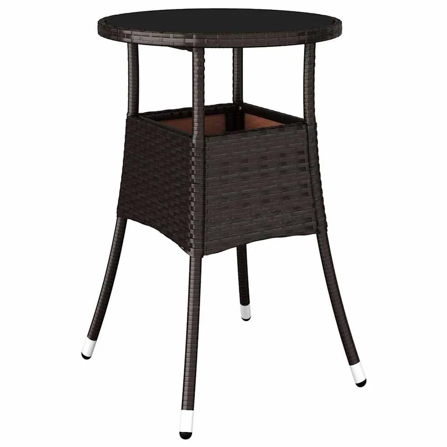 Ensemble de salle à manger pour jardin 5 pcs Marron polyrotin - 5