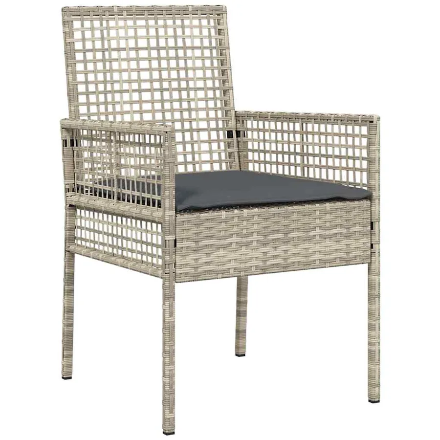 Chaise de jardin 2 pcs Gris clair 55 x 53 x 85 cm polyrotin - 4