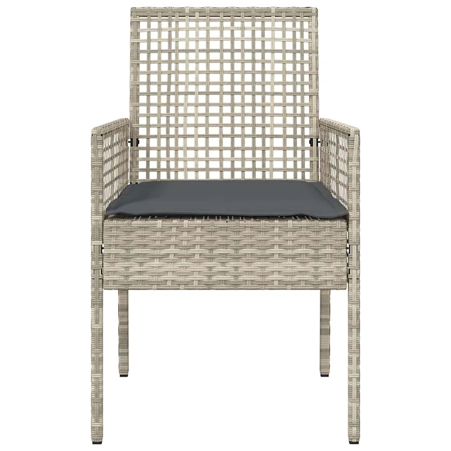 Chaise de jardin 2 pcs Gris clair 55 x 53 x 85 cm polyrotin - 5