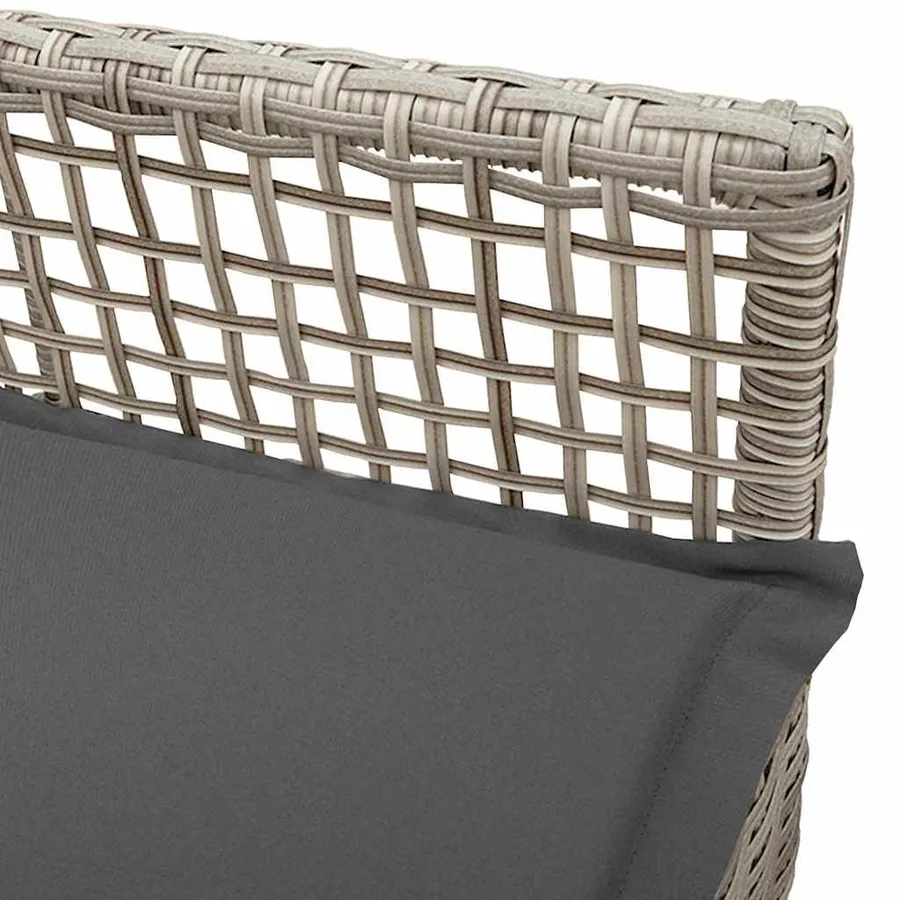 Chaise de jardin 2 pcs Gris clair 55 x 53 x 85 cm polyrotin - 9