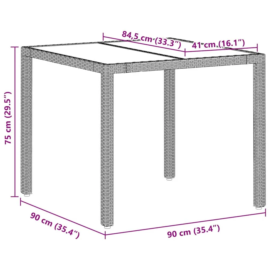 Ensemble de salle à manger pour jardin 3 pcs Gris clair - 11