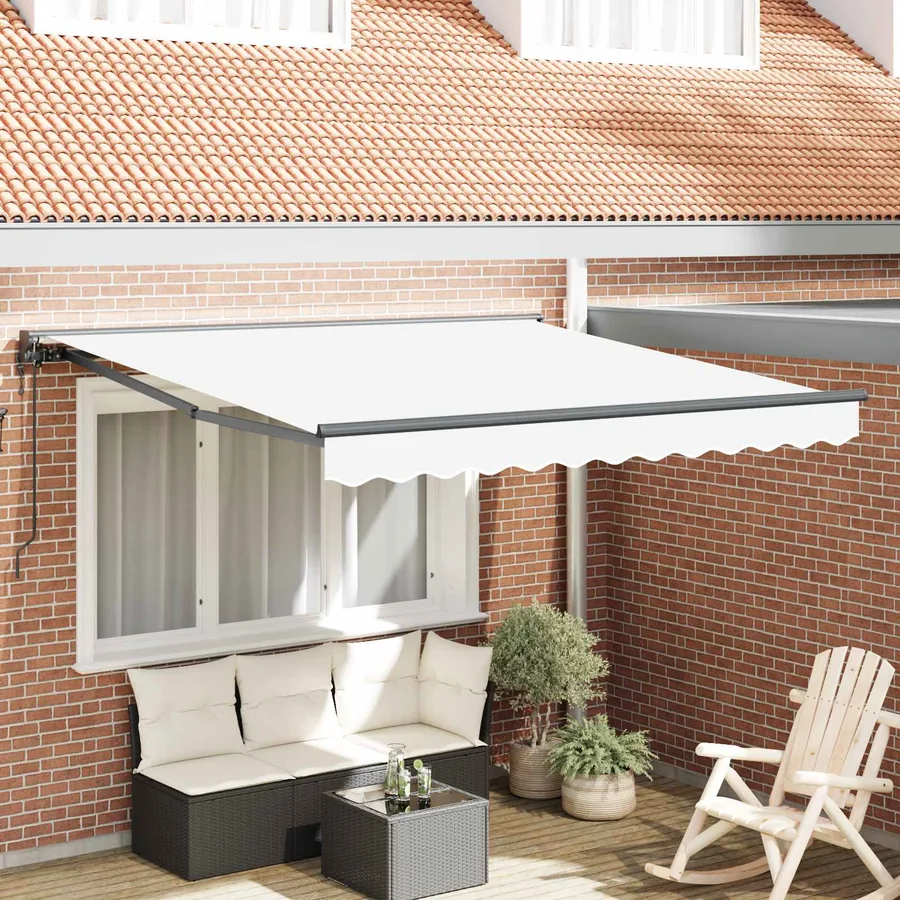 Cadre d'auvent Blanc 300 x 250 cm Polyester avec revêtement PU