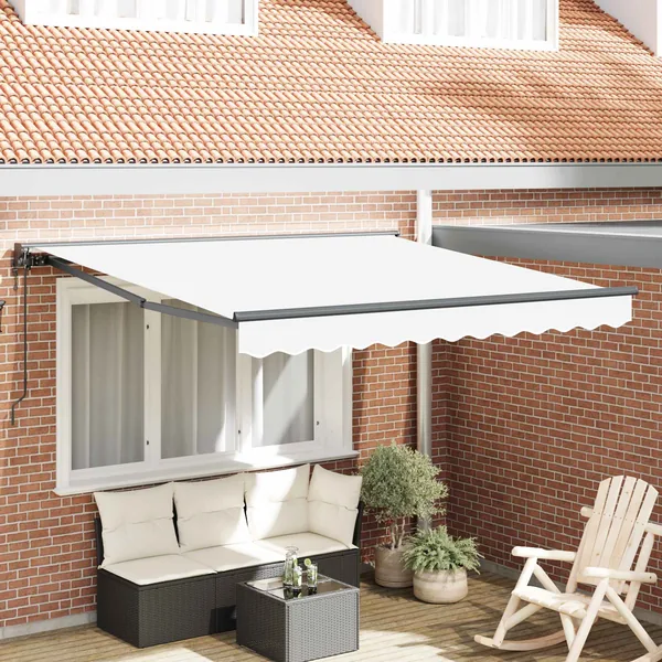 Cadre d'auvent Blanc 300 x 250 cm Polyester avec revêtement PU