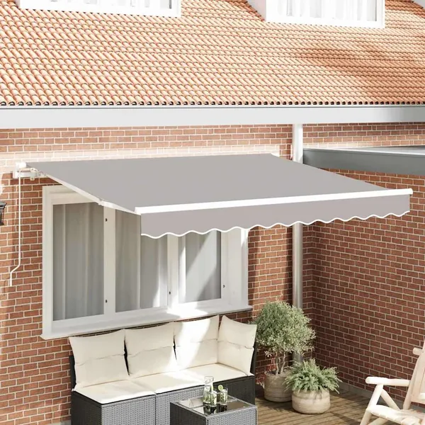 Auvent Rétractable Gris clair 350 x 200 cm tissu