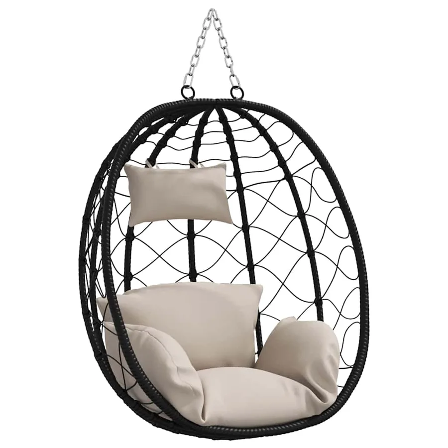 Chaise suspendue Taupe 91,5 x 54,5 x 107 cm polyrotin - 2