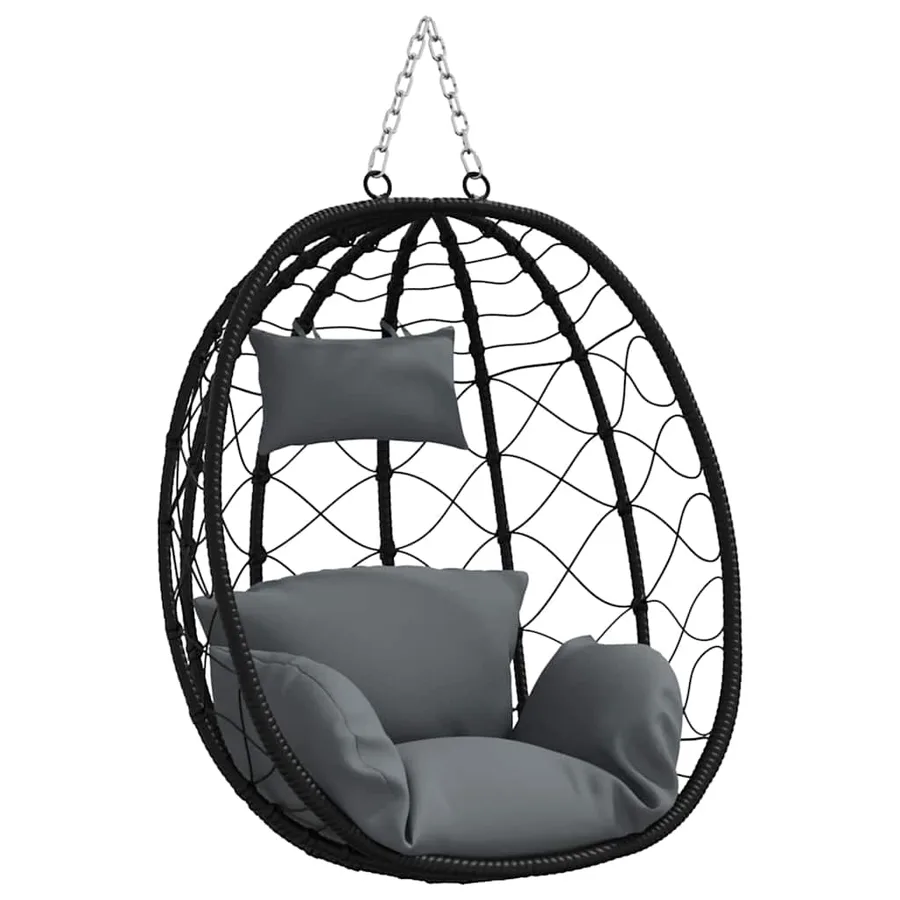Chaise suspendue Anthracite 91,5 x 54,5 x 107 cm polyrotin - 2