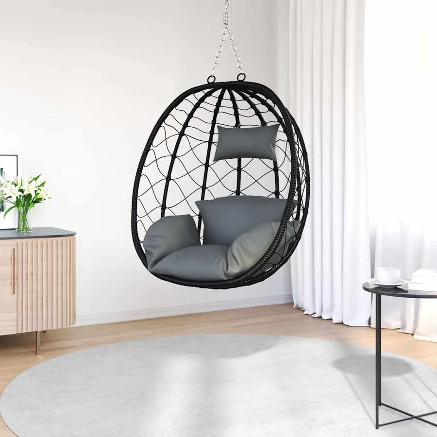 Chaise suspendue Anthracite 91,5 x 54,5 x 107 cm polyrotin - 3
