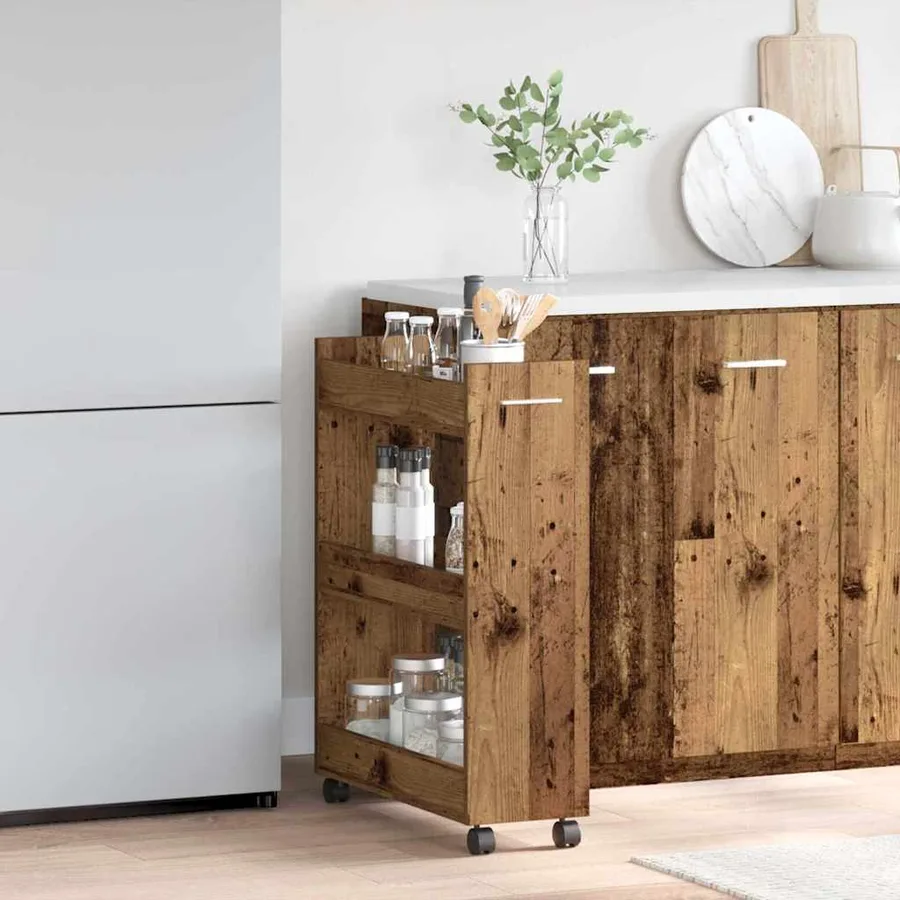 Armoire avec roue Bois ancien 60 x 22 x 79 cm - 4