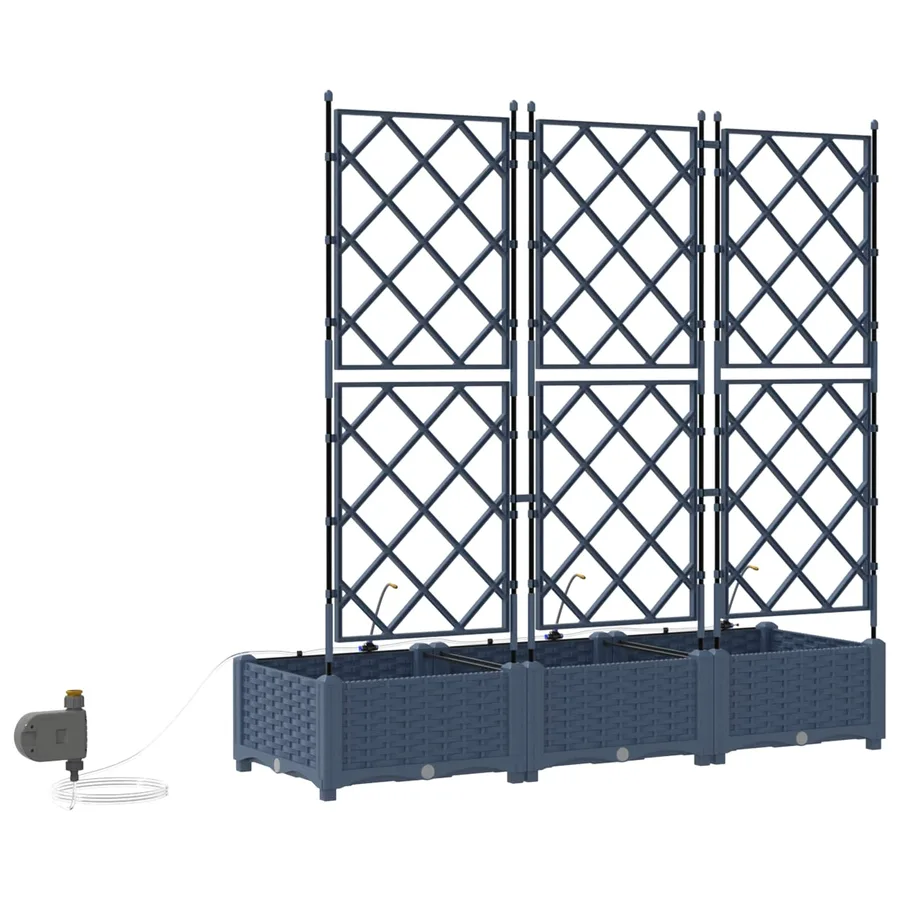 Cache-pot de jardin 3 pc Gris 120 x 40 x 126 cm PP - 6