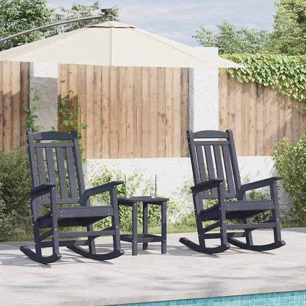 Chaise à bascule 2 pcs Bleu marine 92 x 70 x 108 cm
