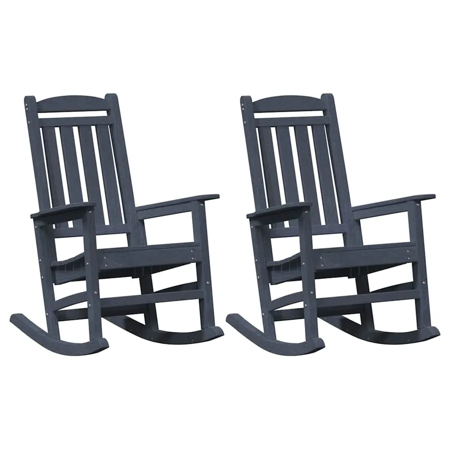 Chaise à bascule 2 pcs Bleu marine 92 x 70 x 108 cm - 2