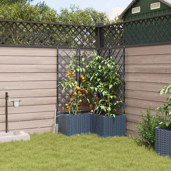 Cache-pot de jardin 3 pc Gris 80 x 80 x 142 cm PP