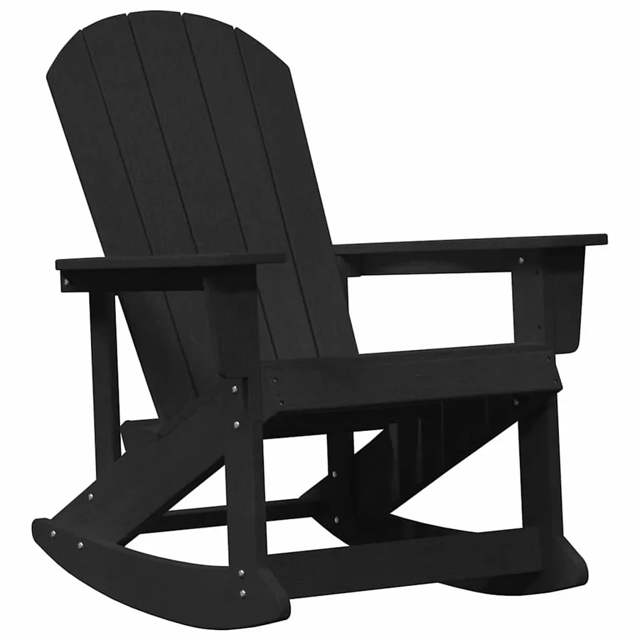 Chaise Adirondack à bascule Noir 92 x 73,5 x 92 cm HDPE - 2