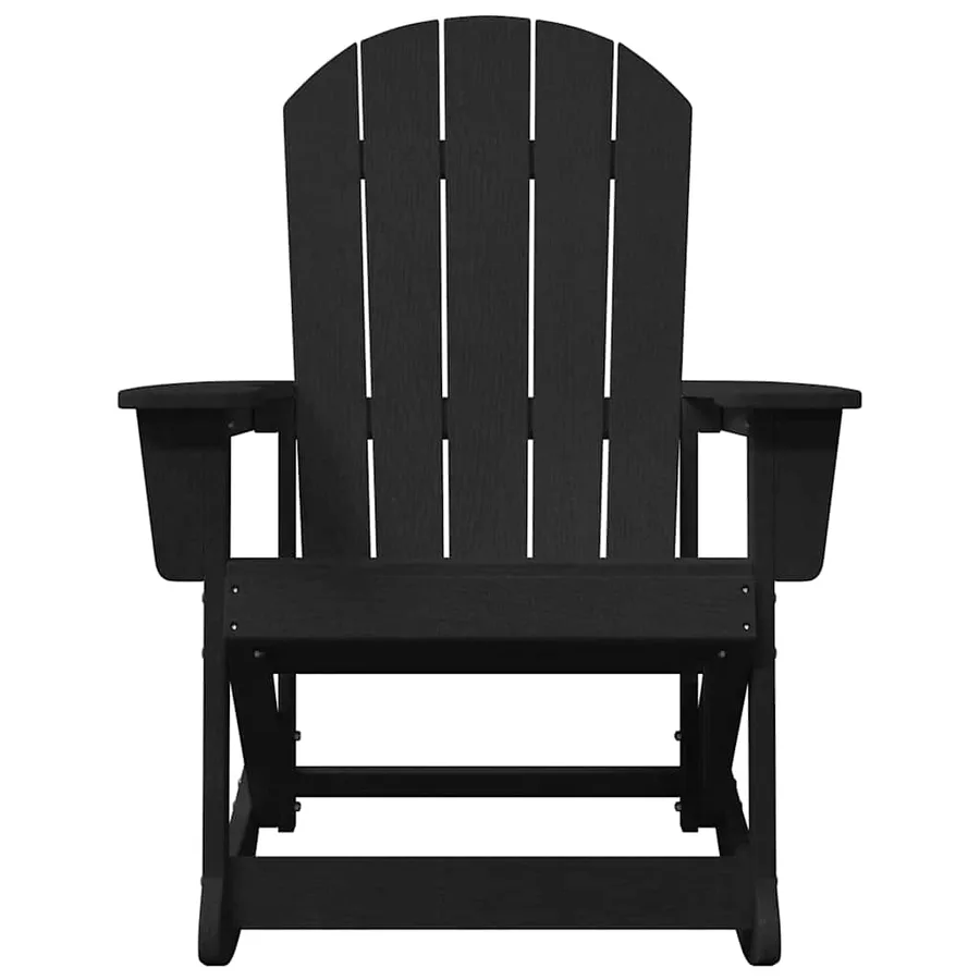 Chaise Adirondack à bascule Noir 92 x 73,5 x 92 cm HDPE - 4