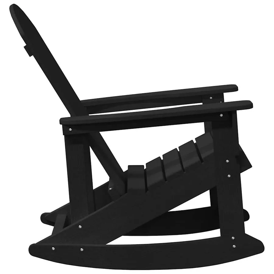 Chaise Adirondack à bascule Noir 92 x 73,5 x 92 cm HDPE - 5