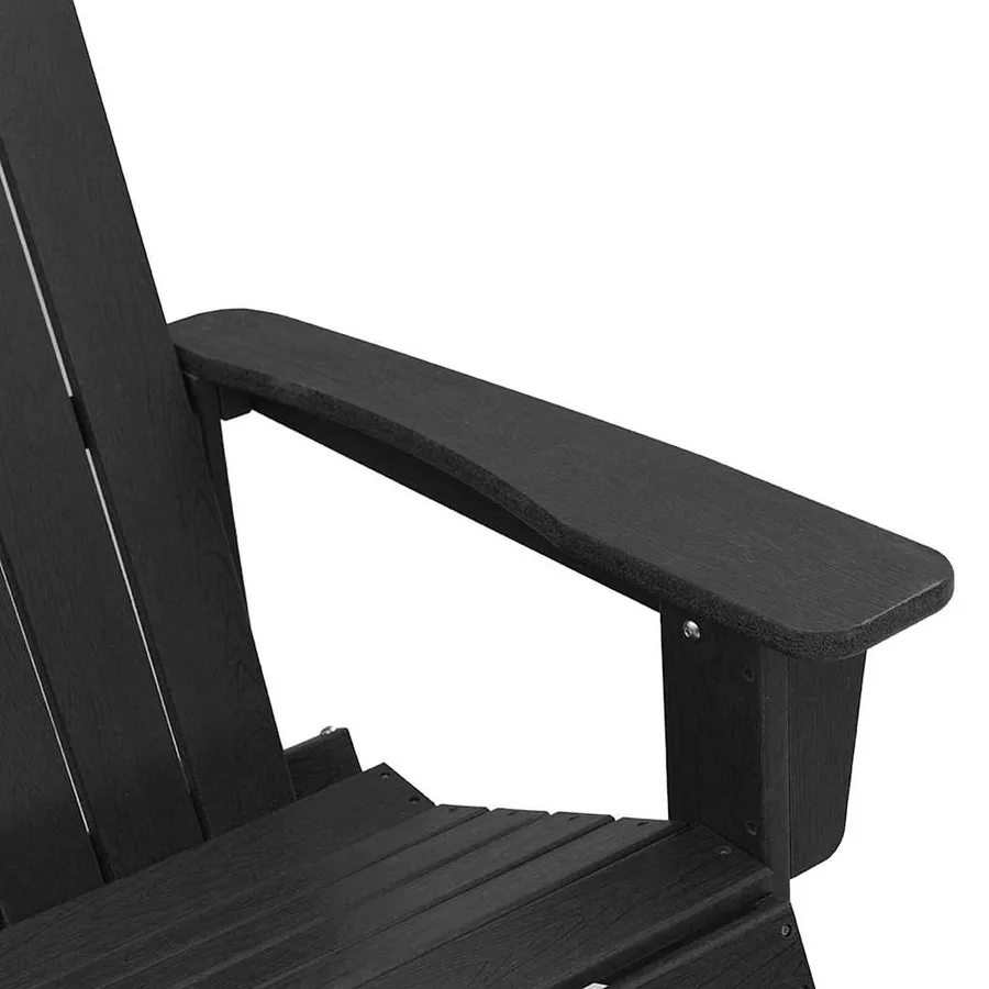 Chaise Adirondack à bascule Noir 92 x 73,5 x 92 cm HDPE - 7