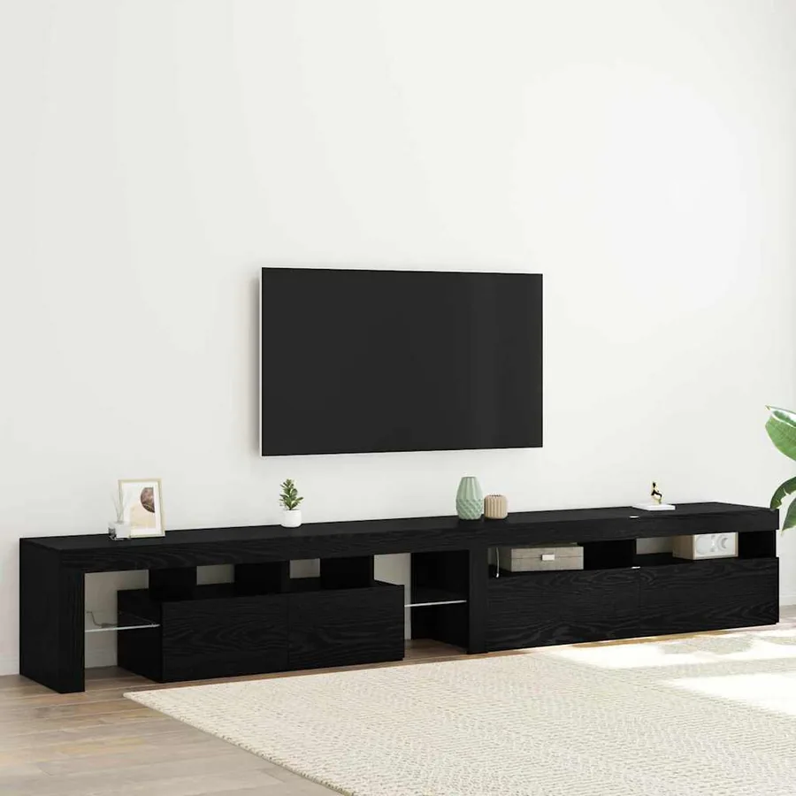 Meuble TV 2 pcs Chêne noir 260 x 37 x 40 cm Bois d'ingénierie