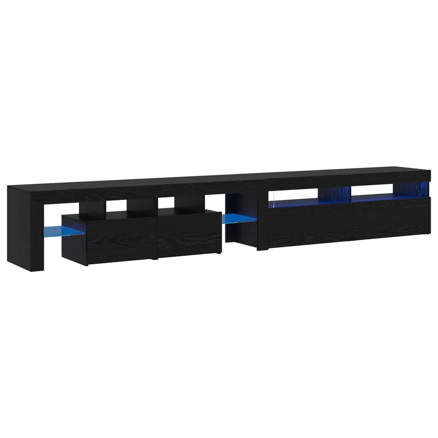 Meuble TV 2 pcs Chêne noir 260 x 37 x 40 cm Bois d'ingénierie - 2