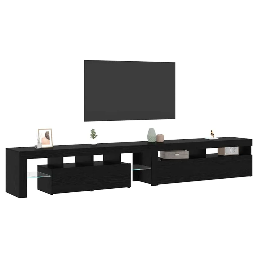 Meuble TV 2 pcs Chêne noir 260 x 37 x 40 cm Bois d'ingénierie - 3