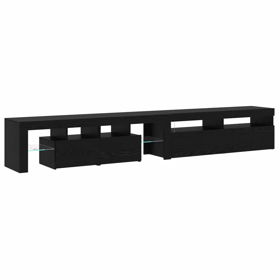 Meuble TV 2 pcs Chêne noir 260 x 37 x 40 cm Bois d'ingénierie - 9