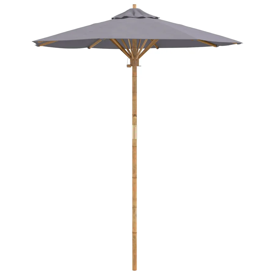 Parasol de jardin Gris foncé Ø 180 x 230 cm Bambou - 2