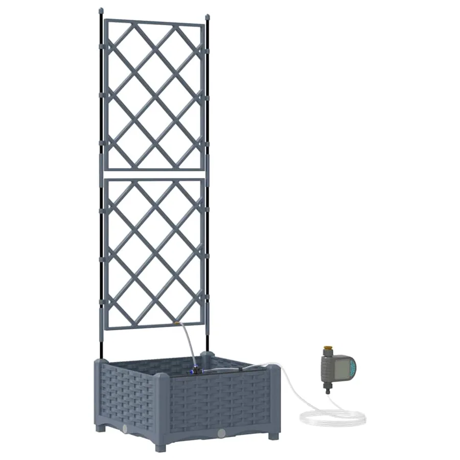 Cache-pot de jardin Gris clair 40 x 40 x 126 cm PP - 2