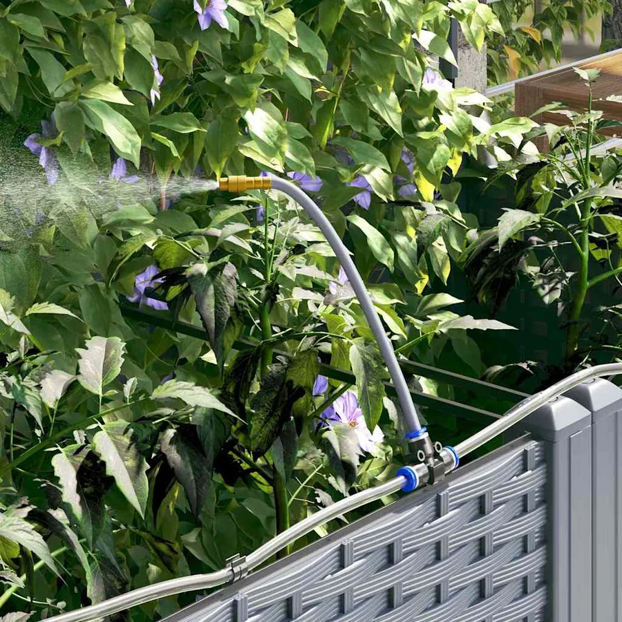 Cache-pot de jardin Gris clair 40 x 40 x 126 cm PP - 5