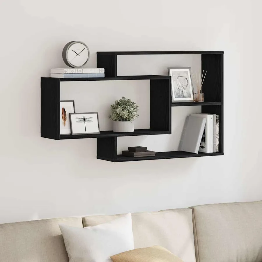 Étagère murale en chêne noir 104 x 20 x 58,5 cm bois d'ingénierie - 3