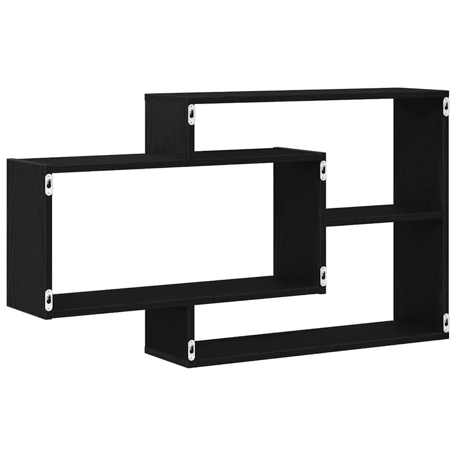 Étagère murale en chêne noir 104 x 20 x 58,5 cm bois d'ingénierie - 7