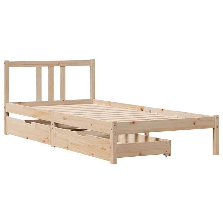 Cadre de lit sans matelas 90x190 cm bois de pin massif - 3