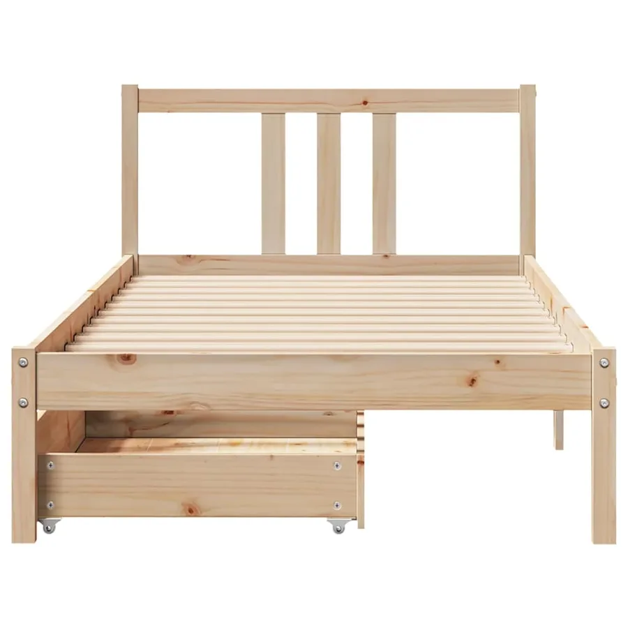 Cadre de lit sans matelas 90x190 cm bois de pin massif - 4