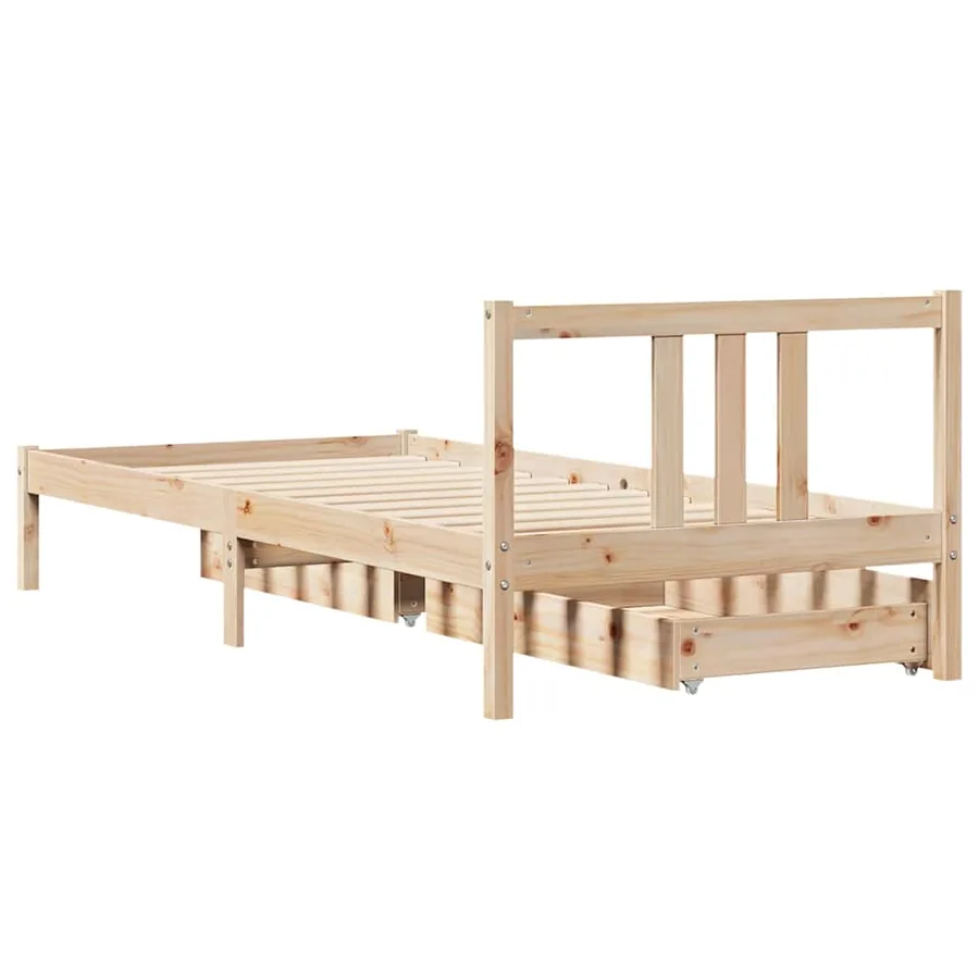 Cadre de lit sans matelas 90x190 cm bois de pin massif - 6