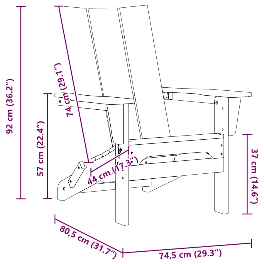 Chaise de jardin 2 pcs Blanc 80.5 x 74.5 x 92 cm Polyéthylène - 12