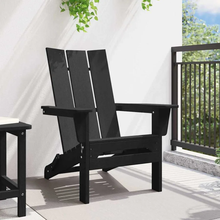 Chaise Adirondack pliante Noir 80,5 x 74,5 x 92 cm HDPE - 3