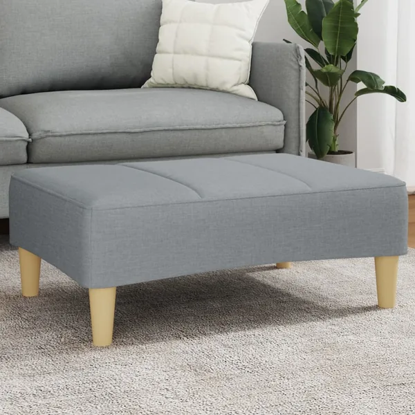 Repose-pied gris clair 77x55x31 cm tissu