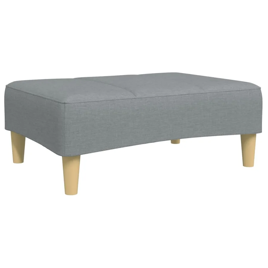 Repose-pied gris clair 77x55x31 cm tissu - 2