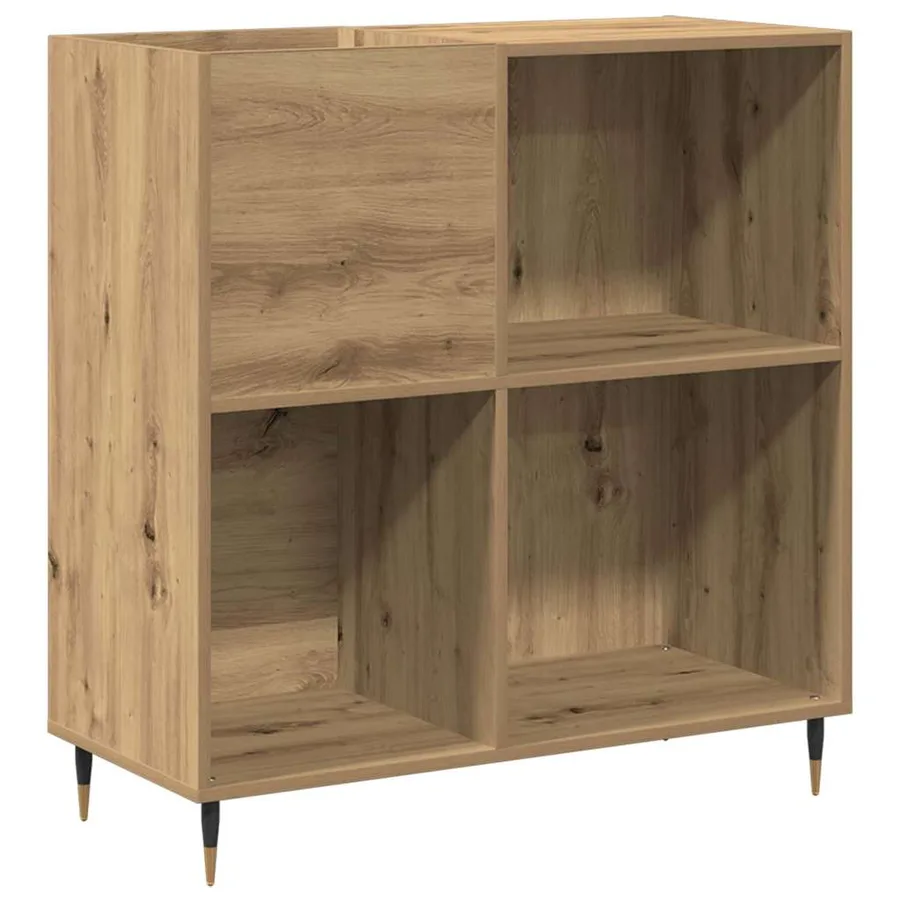 Meuble à vinyles chêne artisanal 85 x 38 x 89 cm - 2