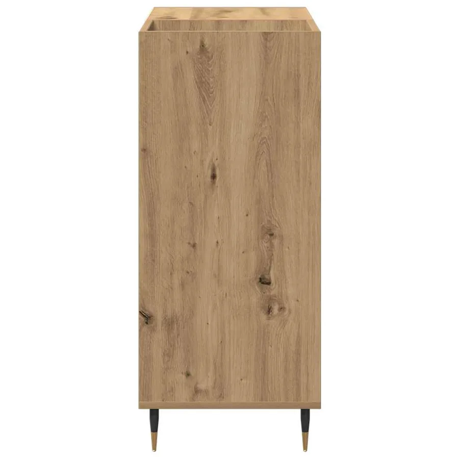 Meuble à vinyles chêne artisanal 85 x 38 x 89 cm - 6