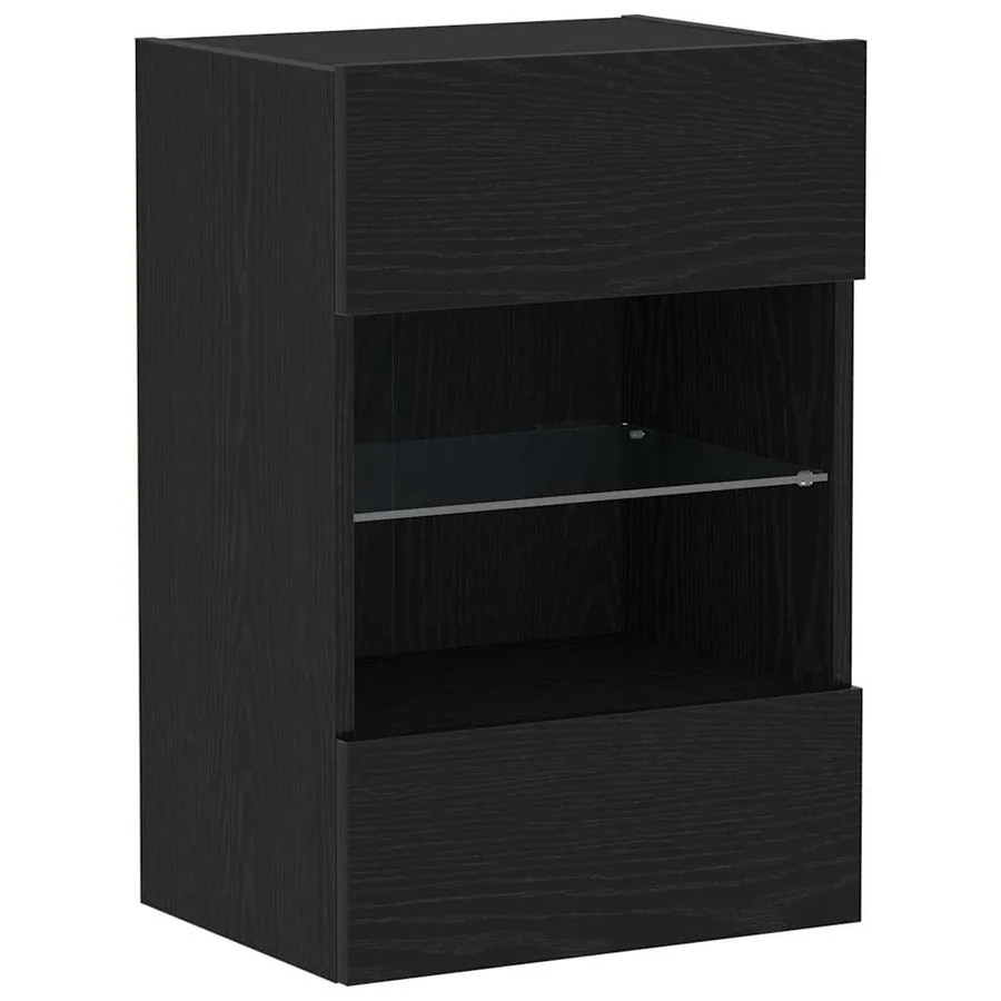 Ensemble meuble TV Montage mural 2 pcs Noir 40 x 30 x 60,5 cm - 7