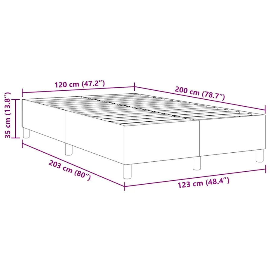 Cadre de lit plateforme Gris clair 120 x 200 cm - 8